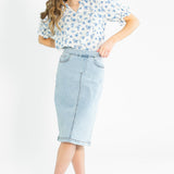 Laurel V-neck Floral Short Sleeve Top
