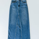 Lee A-Line Raw Hem Maxi Skirt