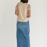 Lee A-Line Raw Hem Maxi Skirt