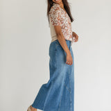 Lee A-Line Raw Hem Maxi Skirt