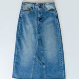 Lee A-Line Raw Hem Midi Skirt