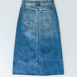 Lee A-Line Raw Hem Midi Skirt