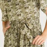 Louise Short Sleeve Pleated Midi Dress