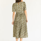 Louise Short Sleeve Pleated Midi Dress