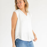 Madison V-neck Short Sleeve Flowy Top