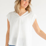 Madison V-neck Short Sleeve Flowy Top
