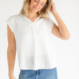 Madison V-neck Short Sleeve Flowy Top