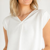 Madison V-neck Short Sleeve Flowy Top
