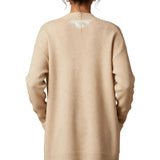 Longline Open-Front Cardigan | Oversized Knit with Patch Pockets