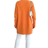 Longline Open-Front Cardigan | Oversized Knit with Patch Pockets
