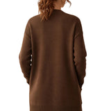 Longline Open-Front Cardigan | Oversized Knit with Patch Pockets