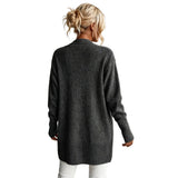Longline Open-Front Cardigan | Oversized Knit with Patch Pockets