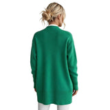 Longline Open-Front Cardigan | Oversized Knit with Patch Pockets