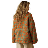 Winter Flowers Lambskin Sweatshirt Women | Cozy Zip-Up Pocket Pullover