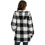 Plaid Hooded Zip-Up Oversized Jacket
