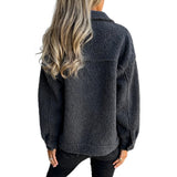 Solid Color Sherpa Jacket
