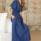 Montie Flutter Sleeve Maxi Dress