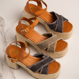 Nana Platform Sandals in Khaki