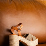 Nana Platform Sandals in Khaki