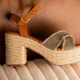 Nana Platform Sandals in Khaki