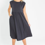 Olivia A-line Solid Midi Dress