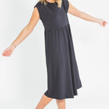 Olivia A-line Solid Midi Dress