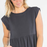 Olivia A-line Solid Midi Dress