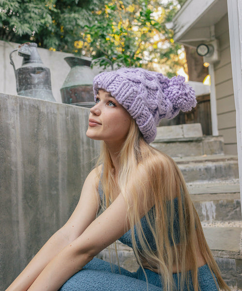 Oversized Chunky Knit Pom Beanie