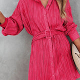 Pink Belted Mini Dress -clearance
