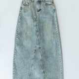 Piper A-line Long Denim Maxi Skirt