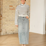 Piper A-line Long Denim Maxi Skirt