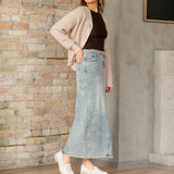 Piper A-line Long Denim Maxi Skirt