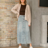 Piper A-line Long Denim Maxi Skirt