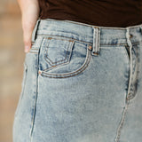Piper A-line Long Denim Maxi Skirt