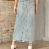 Piper A-line Long Denim Maxi Skirt