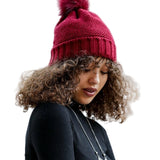 Pom Beanie with Faux Sherpa Lining