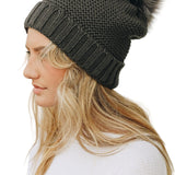 Pom Beanie with Faux Sherpa Lining