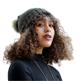 Pom Beanie with Faux Sherpa Lining