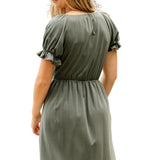 Amy Puff Sleeve Midi Dress