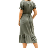 Amy Puff Sleeve Midi Dress