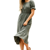 Amy Puff Sleeve Midi Dress
