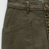 Kennedy Olive Midi Denim Skirt