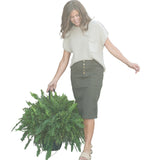 Kennedy Olive Midi Denim Skirt