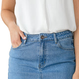 Remi Denim Classic Wash Midi Skirt