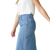 Remi Denim Classic Wash Midi Skirt