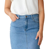 Remi Denim Classic Wash Midi Skirt