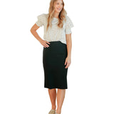 Quinn Black Knit Midi Skirt
