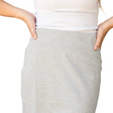 Quinn Heather Gray Knit Midi Skirt