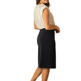 Quinn Navy Knit Midi Skirt