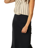 Quinn Navy Knit Midi Skirt